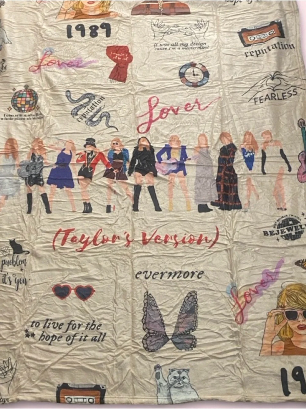 Taylor's Version Beige Graphic Quilt Throw - Beige Lover Design